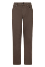 Brown Straight Mid Rise Jeans 1