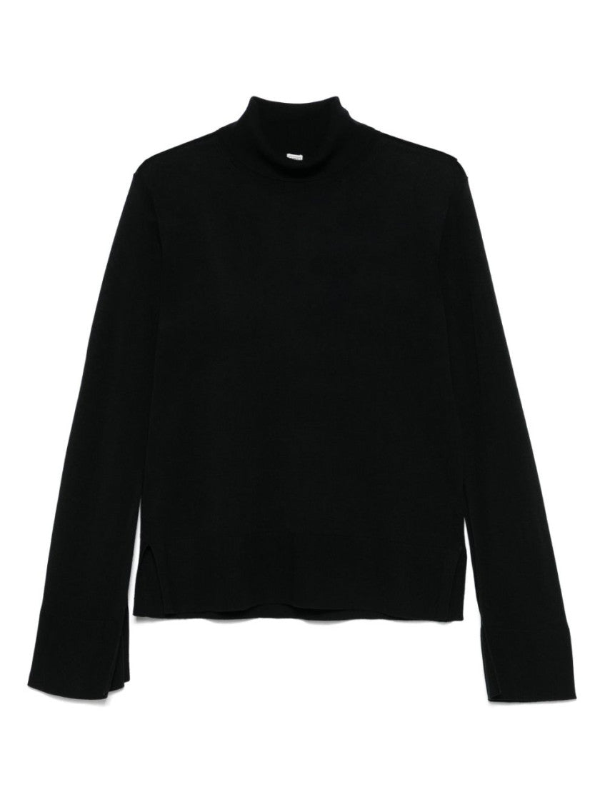 Black Solid Turtle Neck Sweater 1