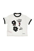 Girls White Floral T-Shirt 1