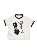 Girls White Floral T-Shirt 1