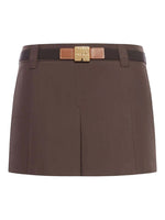Brown Solid Mini Skirt 1