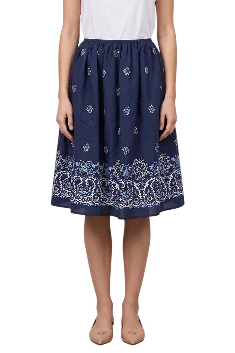 Multicolor Printed Knee Length Skirt 3