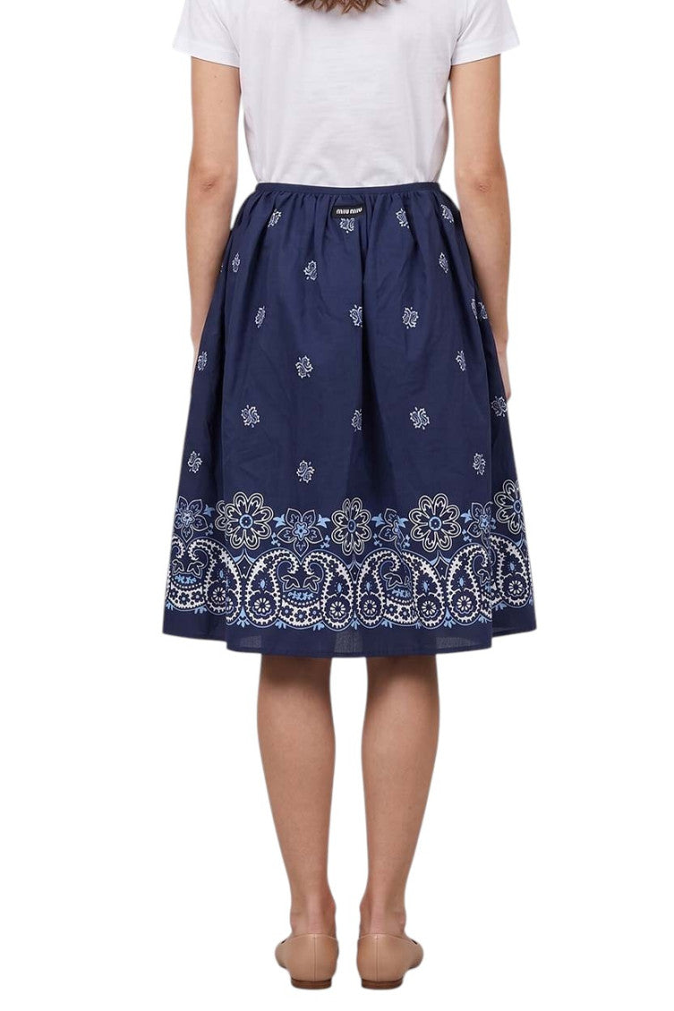 Multicolor Printed Knee Length Skirt 4