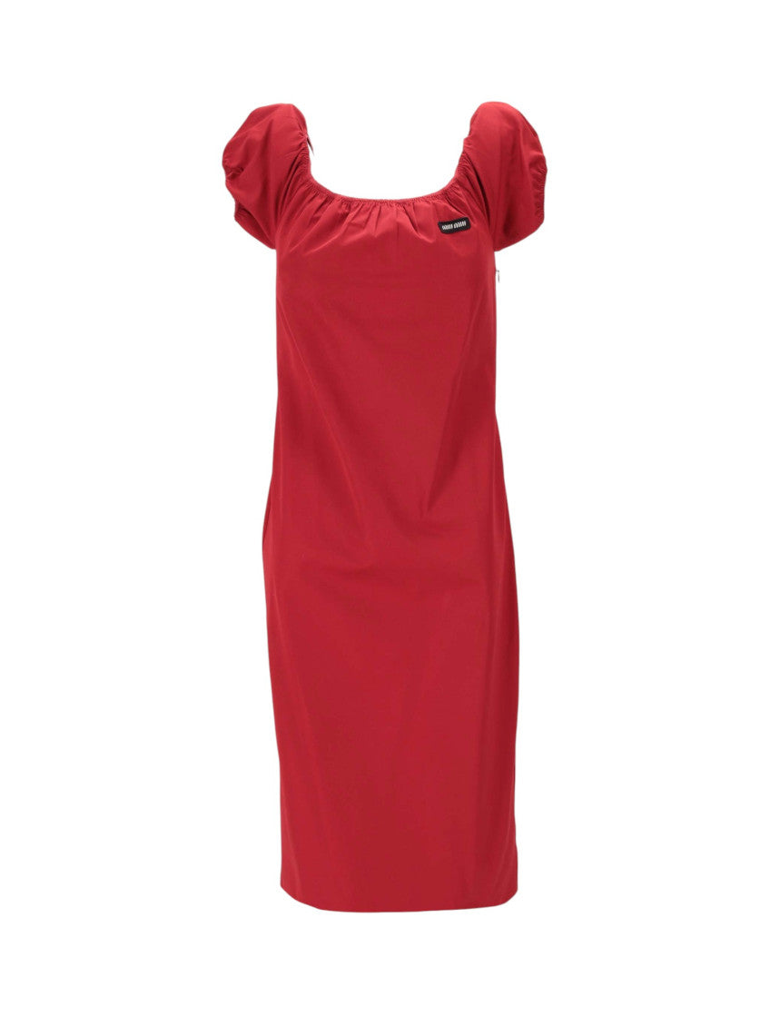 Red Scoop Neck Midi Dress 1