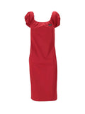 Red Scoop Neck Midi Dress 1