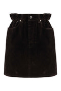Brown Solid Mini Skirt 1