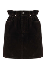 Brown Solid Mini Skirt 1