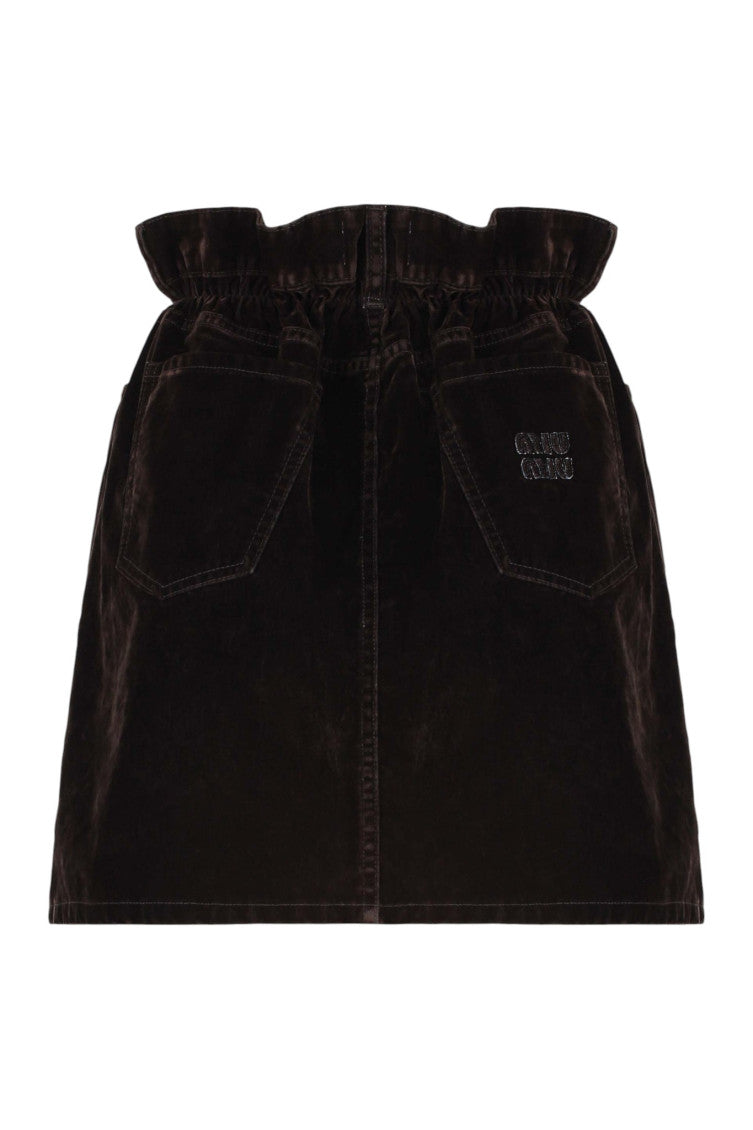 Brown Solid Mini Skirt 2