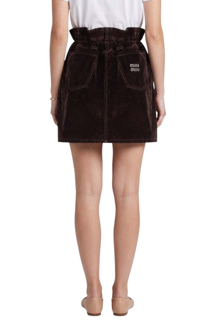 Brown Solid Mini Skirt 4