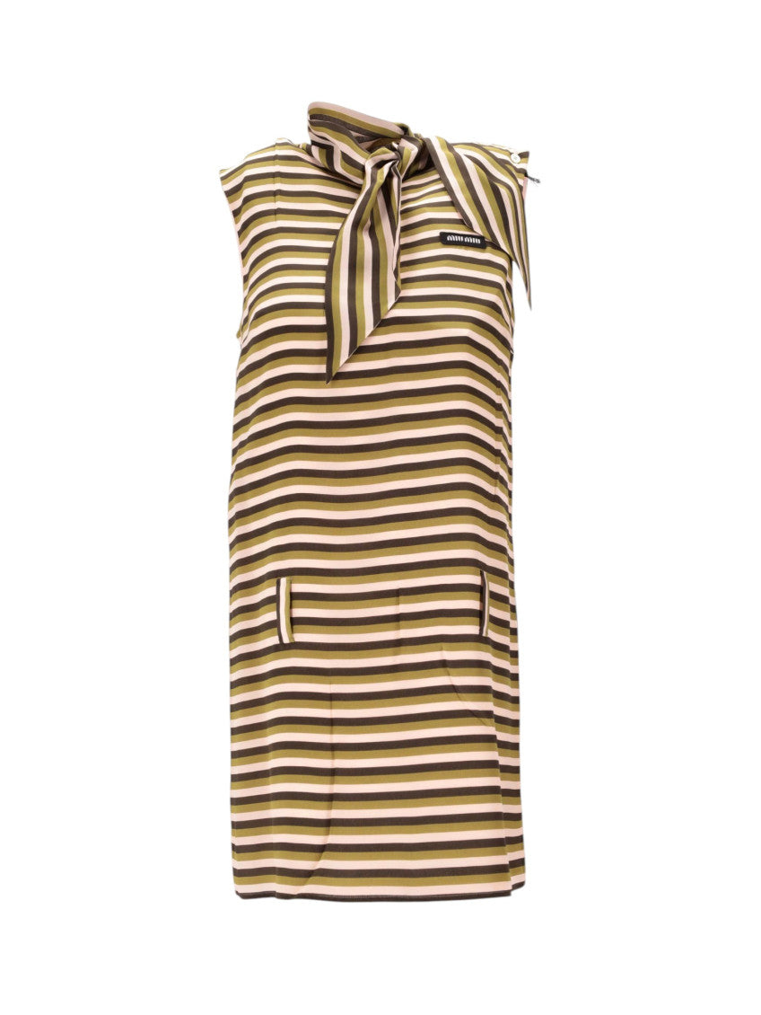 Multicolor Stripes Halter Neck Dress 1