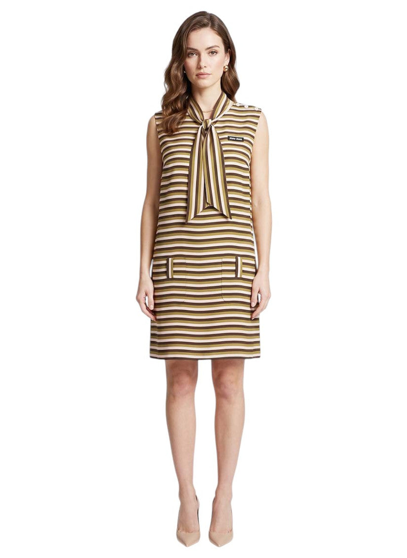 Multicolor Stripes Halter Neck Dress 3