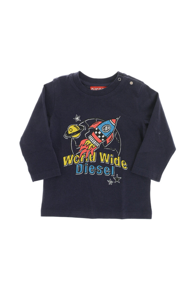 Baby Boys Blue Graphic T-Shirt 1