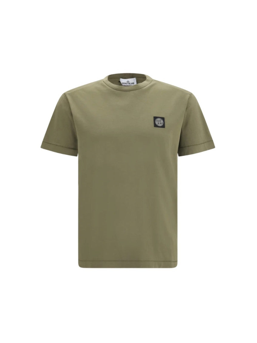 Green Solid Crew Neck T-Shirt 1