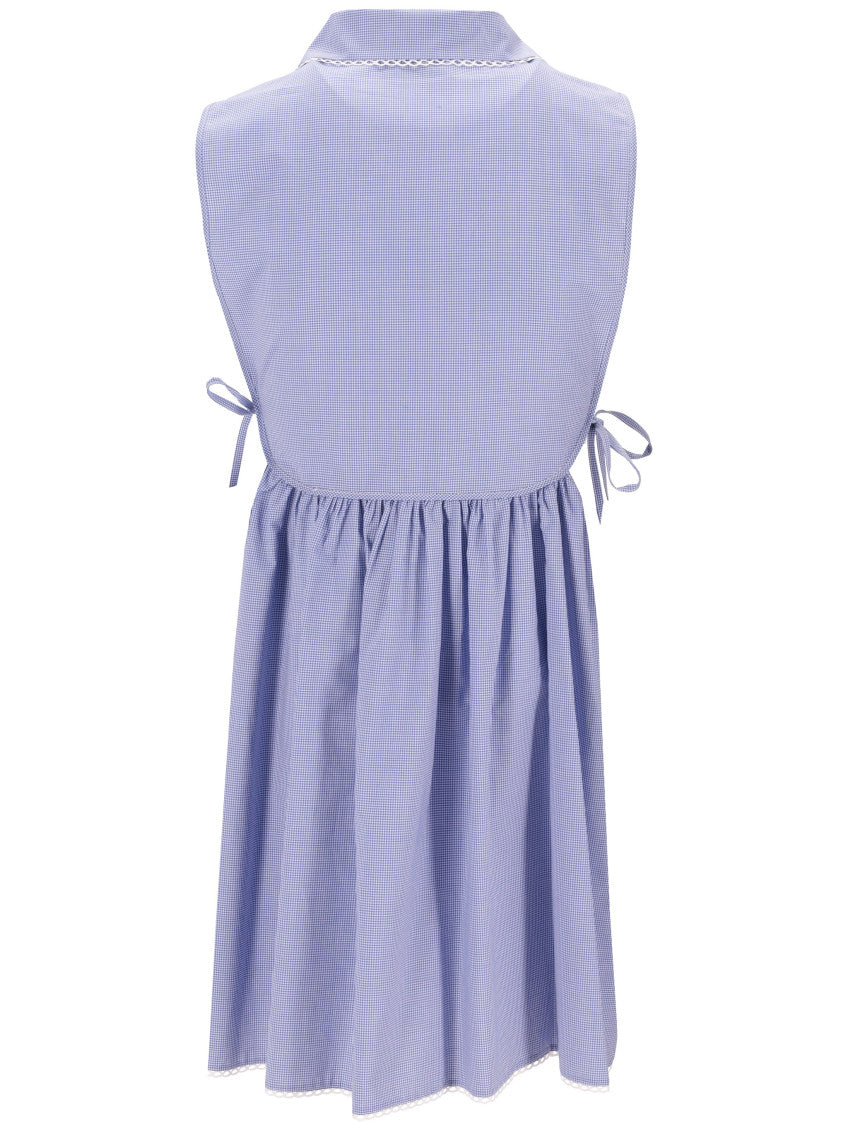 Blue Checks Shirt Collar Dress 4