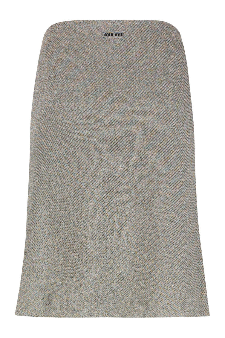 Grey Textured Mini Skirt 2