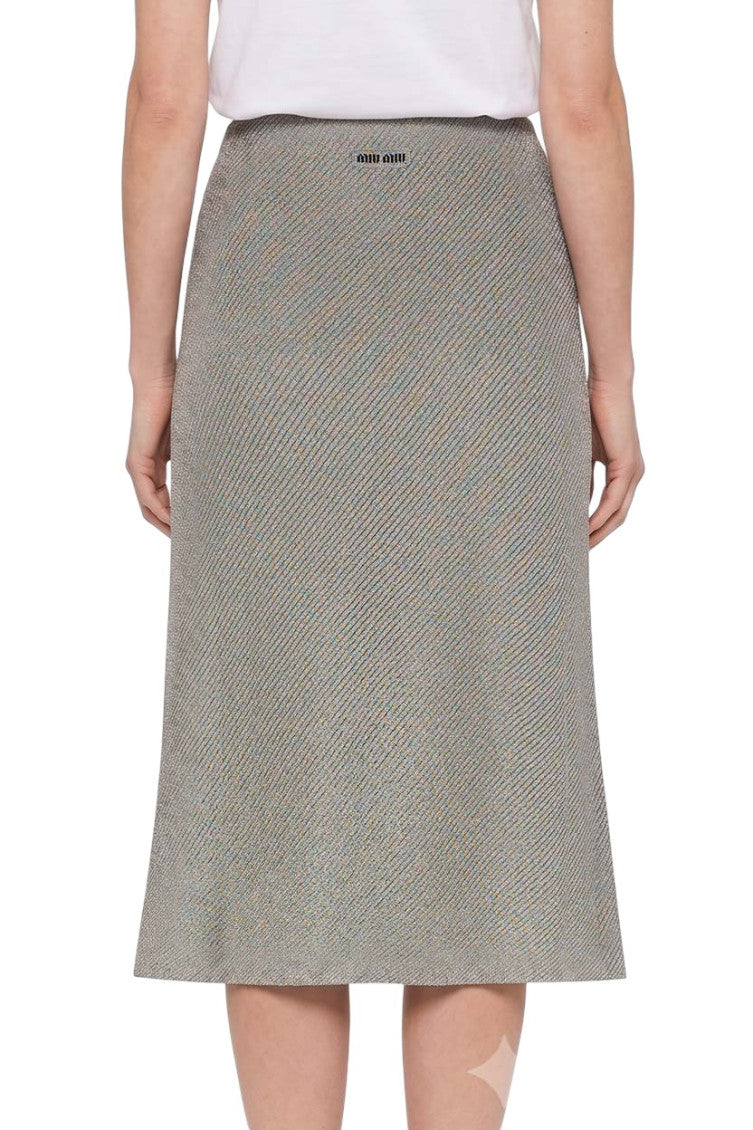 Grey Textured Mini Skirt 4