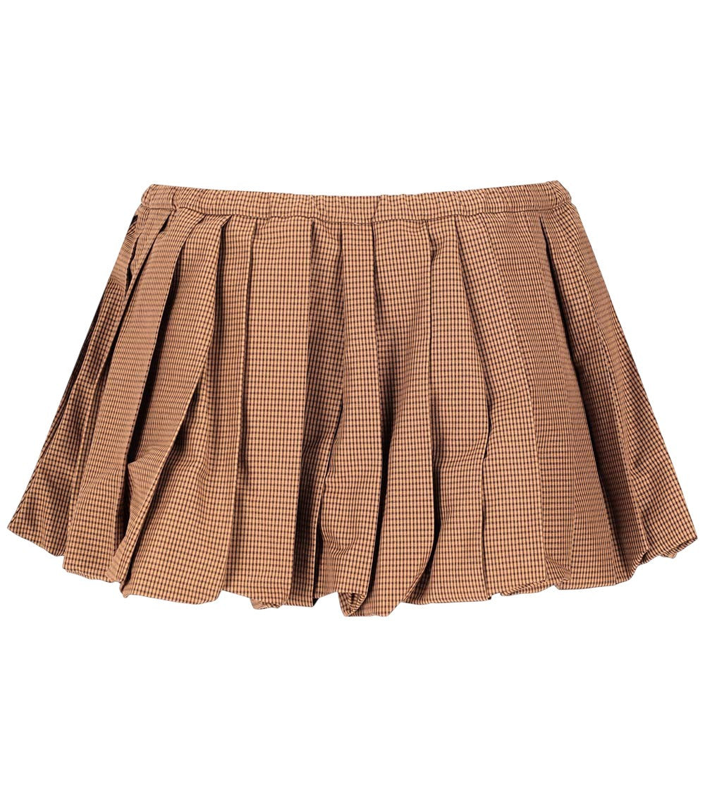 Brown Checks Mini Skirt 2