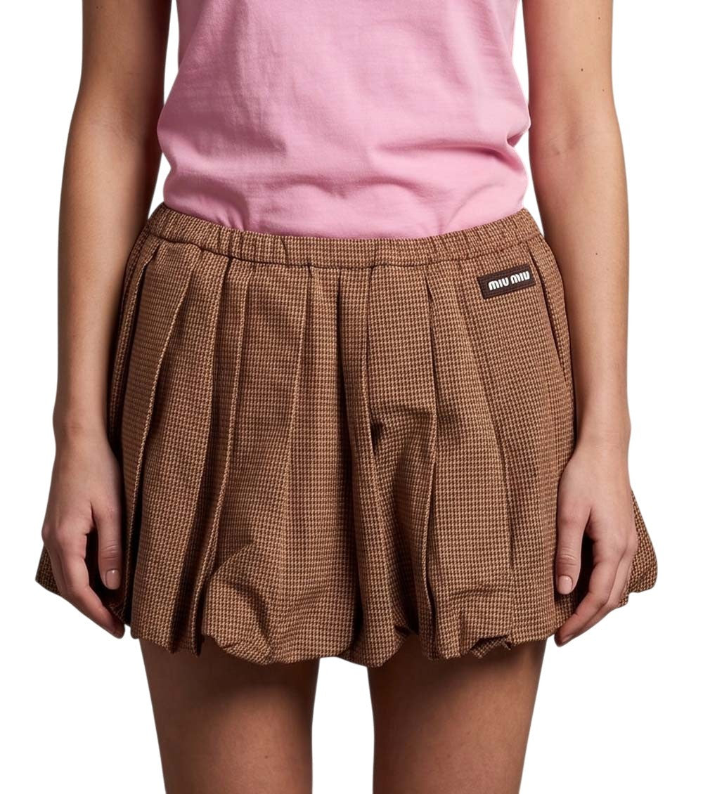 Brown Checks Mini Skirt 3