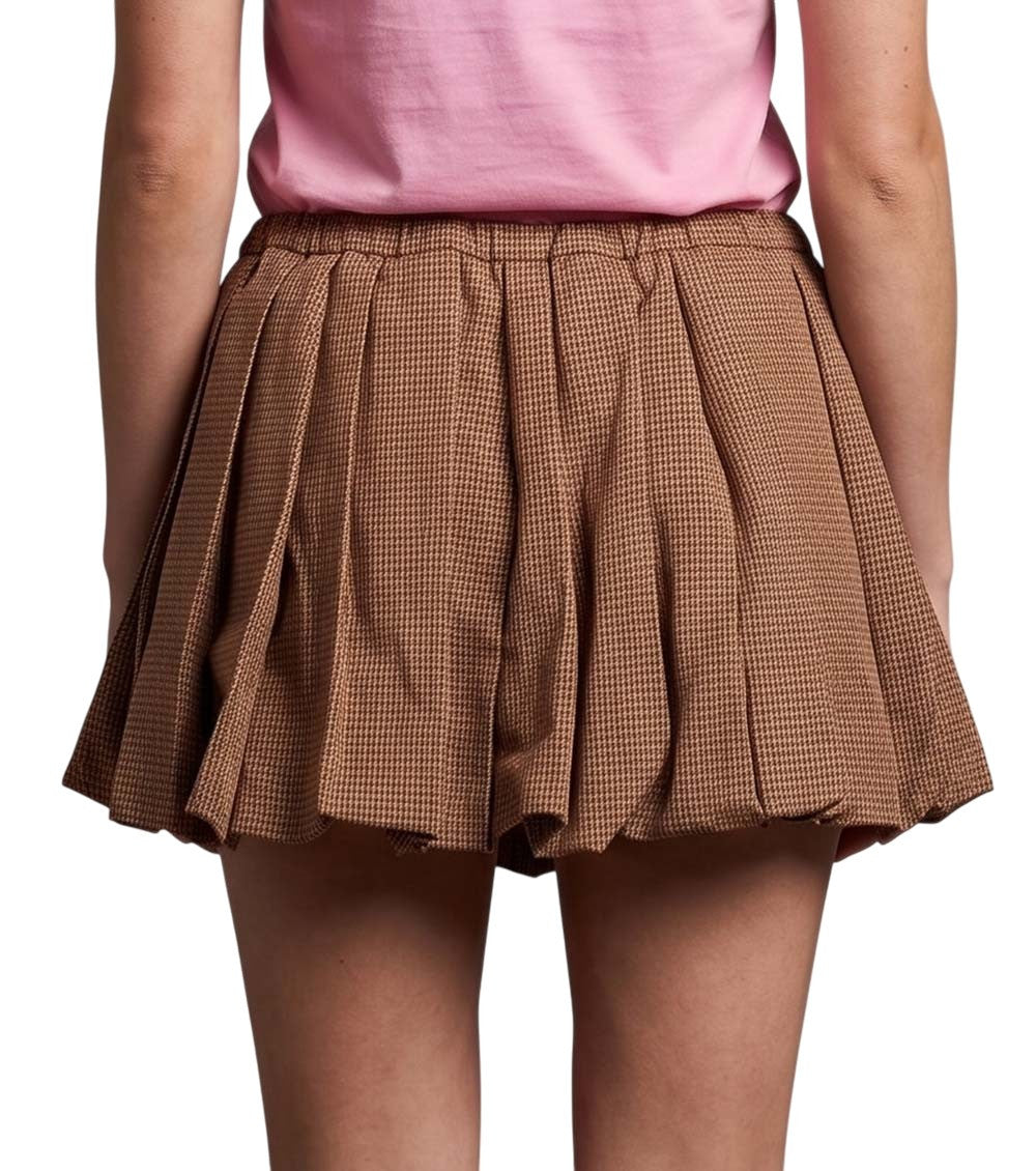 Brown Checks Mini Skirt 4
