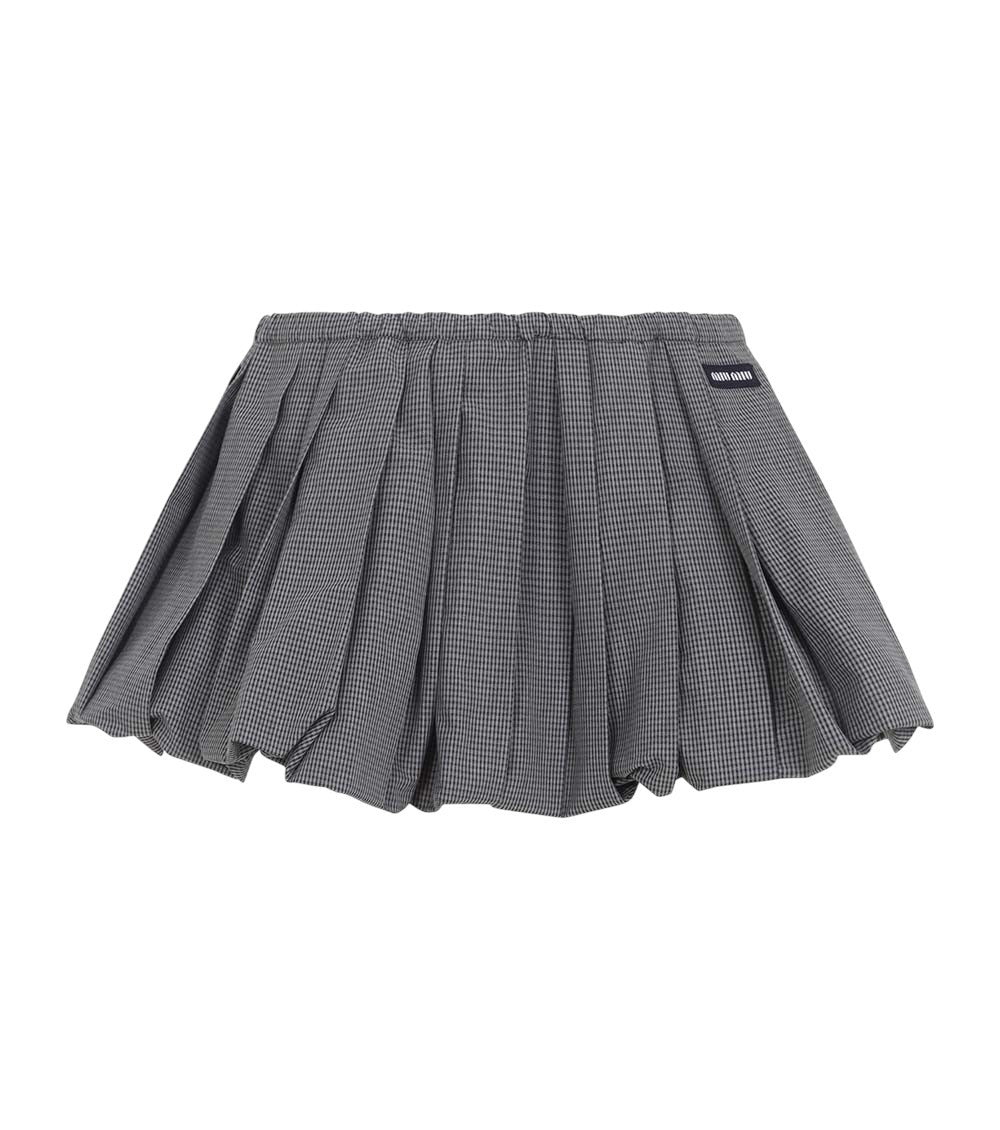 Grey Checks Mini Skirt 1