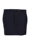 Navy Blue Solid Mini Skirt 1