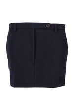 Navy Blue Solid Mini Skirt 1