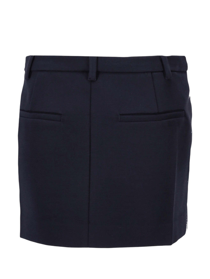 Navy Blue Solid Mini Skirt 2