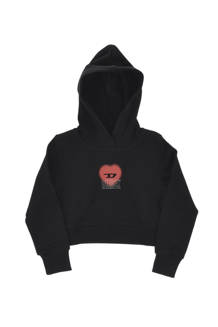 Girls Black Graphic Hoodie 1