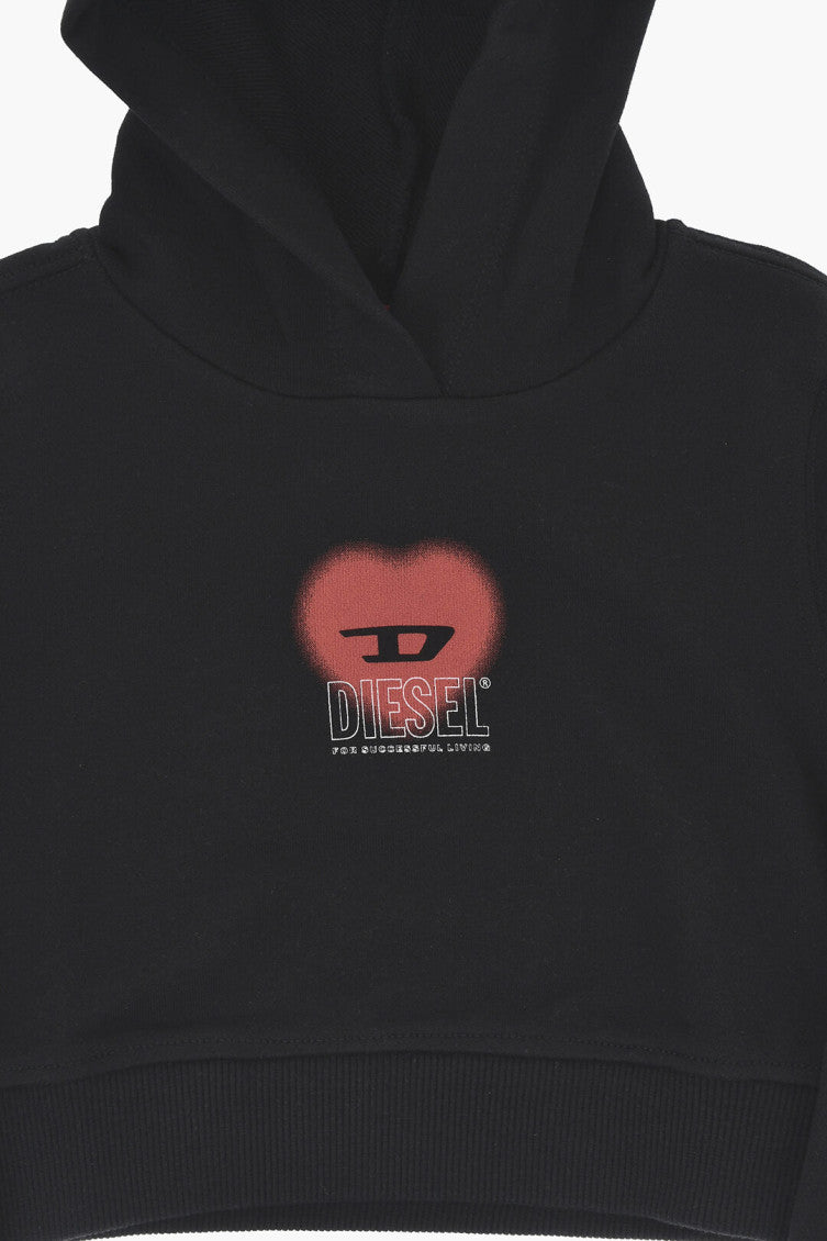 Girls Black Graphic Hoodie 3