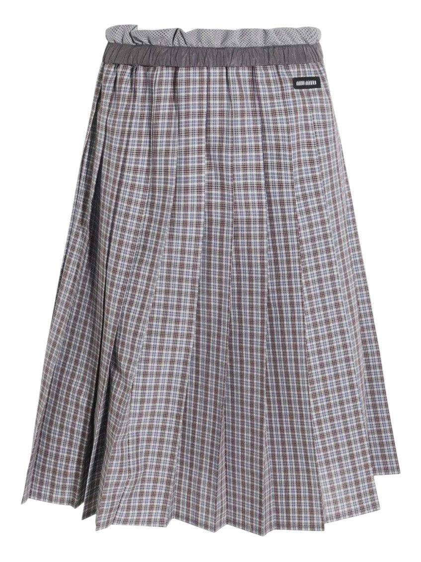 Blue Plaid Midi Skirt 1