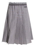 Blue Plaid Midi Skirt 1