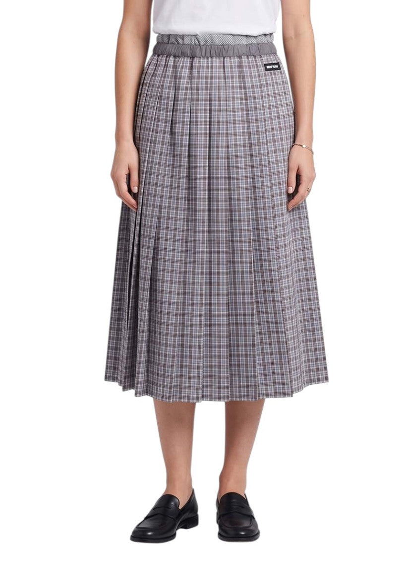 Blue Plaid Midi Skirt 3