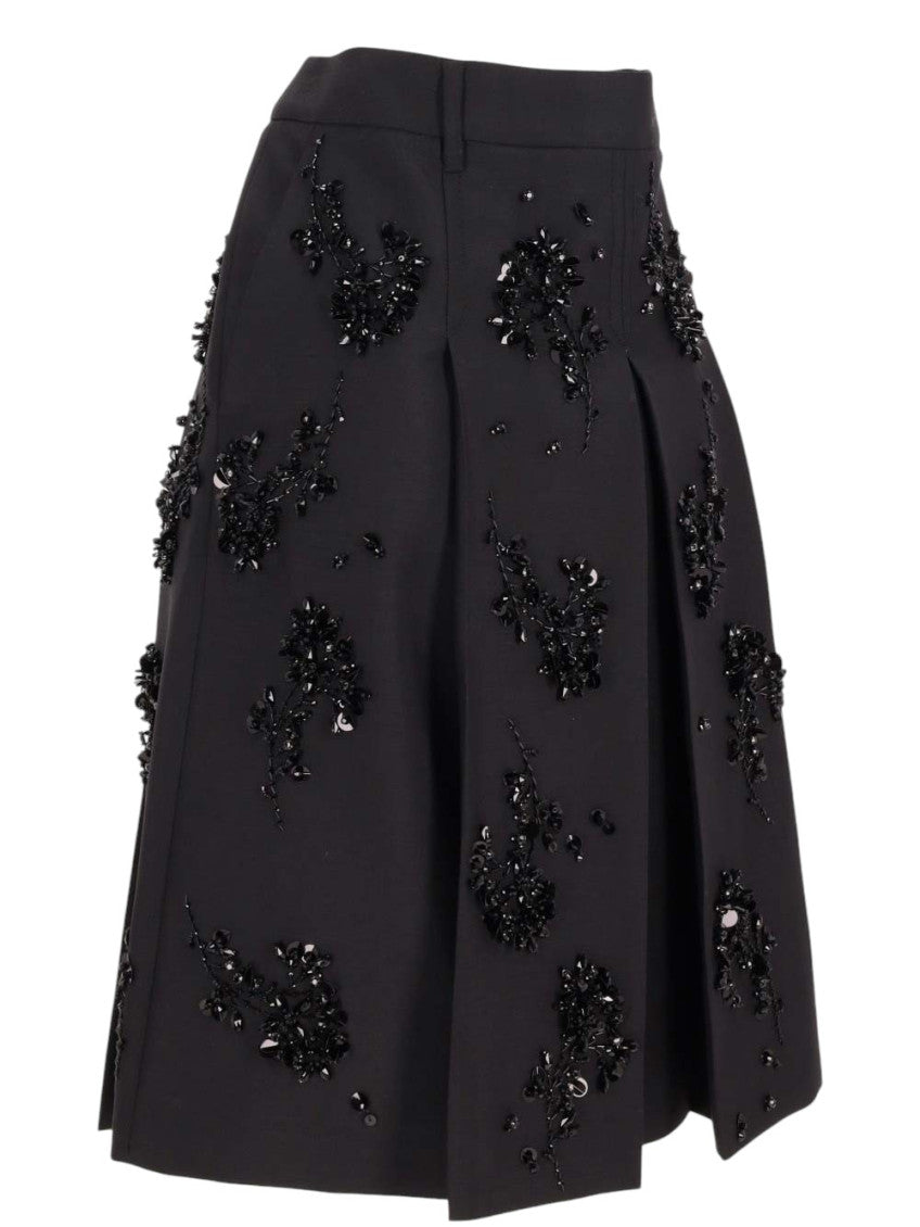 Black Embellished Midi Skirt 1