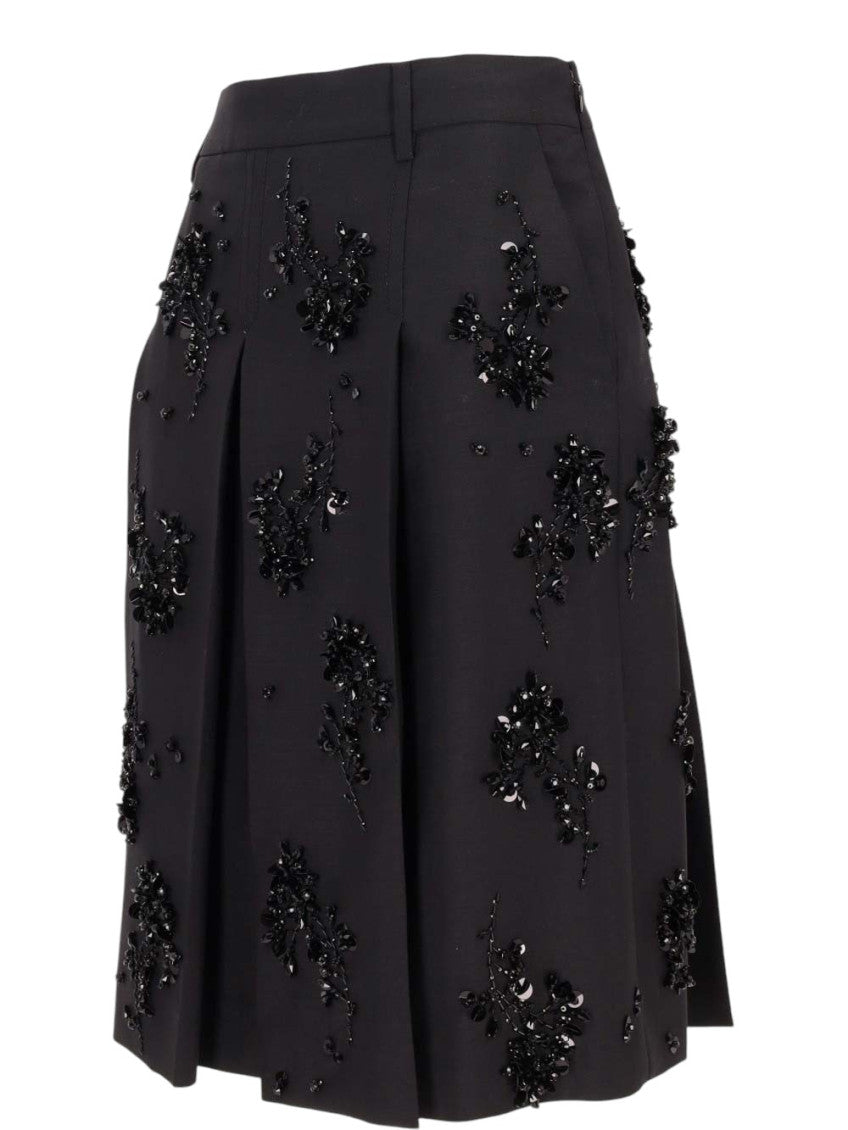 Black Embellished Midi Skirt 2