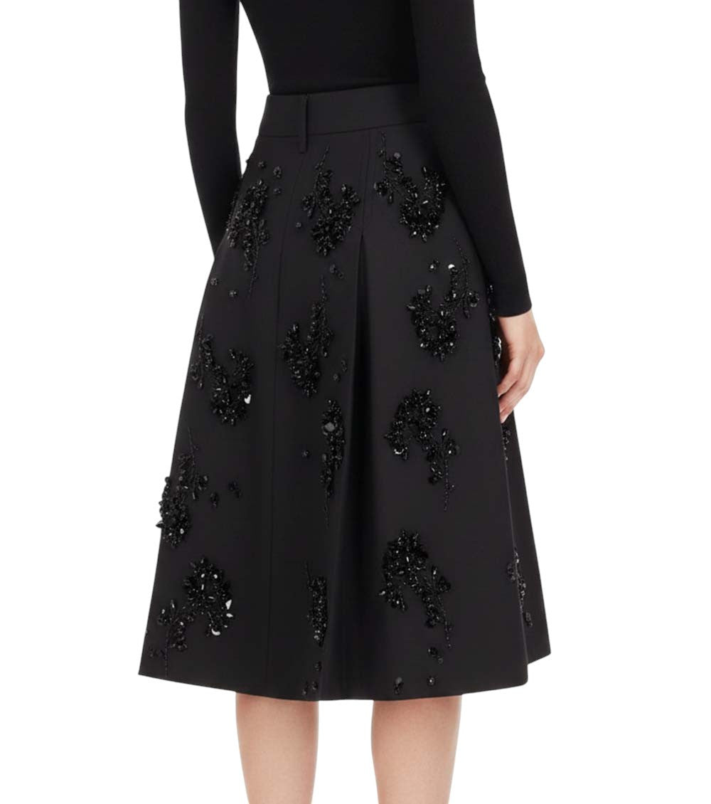 Black Embellished Midi Skirt 4