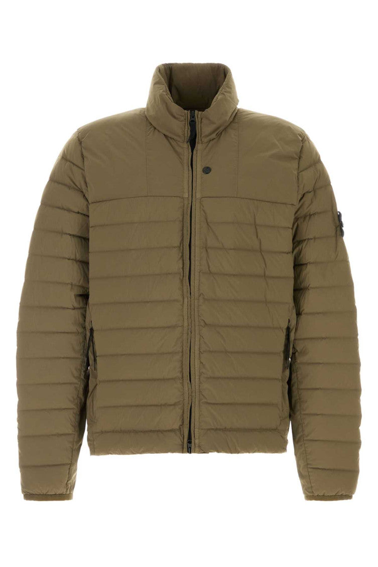 Green Quilted Mock Collar Jacket 1
