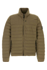 Green Quilted Mock Collar Jacket 1