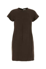 Brown Round Neck Mini Dress 1