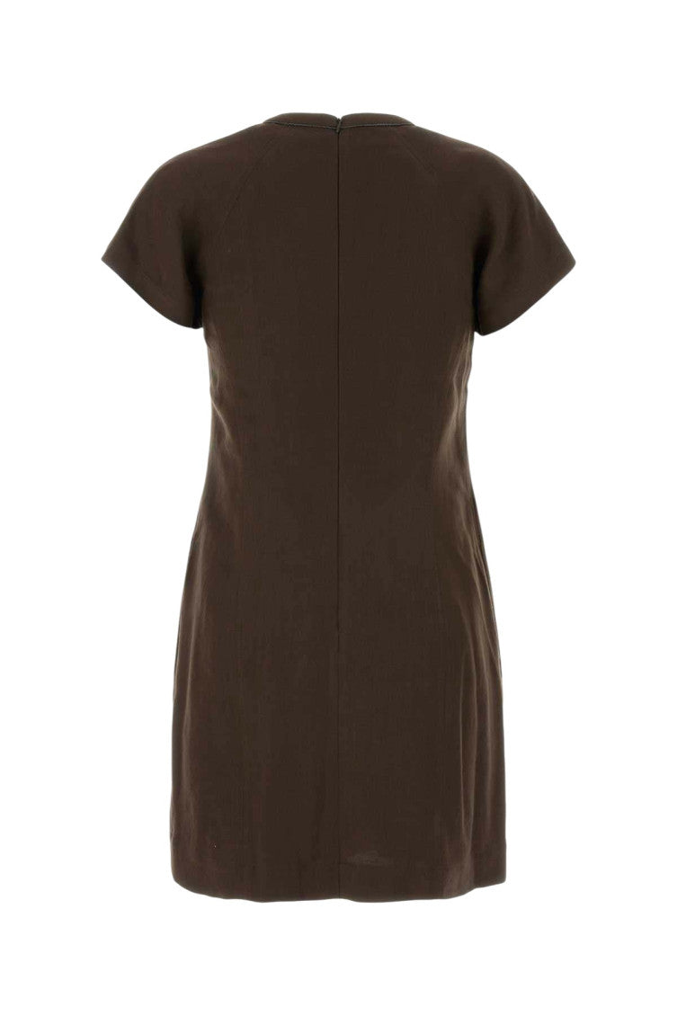 Brown Round Neck Mini Dress 2