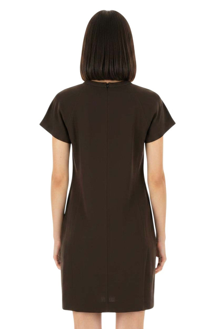 Brown Round Neck Mini Dress 4