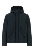 Navy Blue Solid Hood Jacket 1