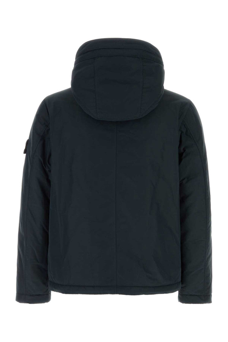 Navy Blue Solid Hood Jacket 2