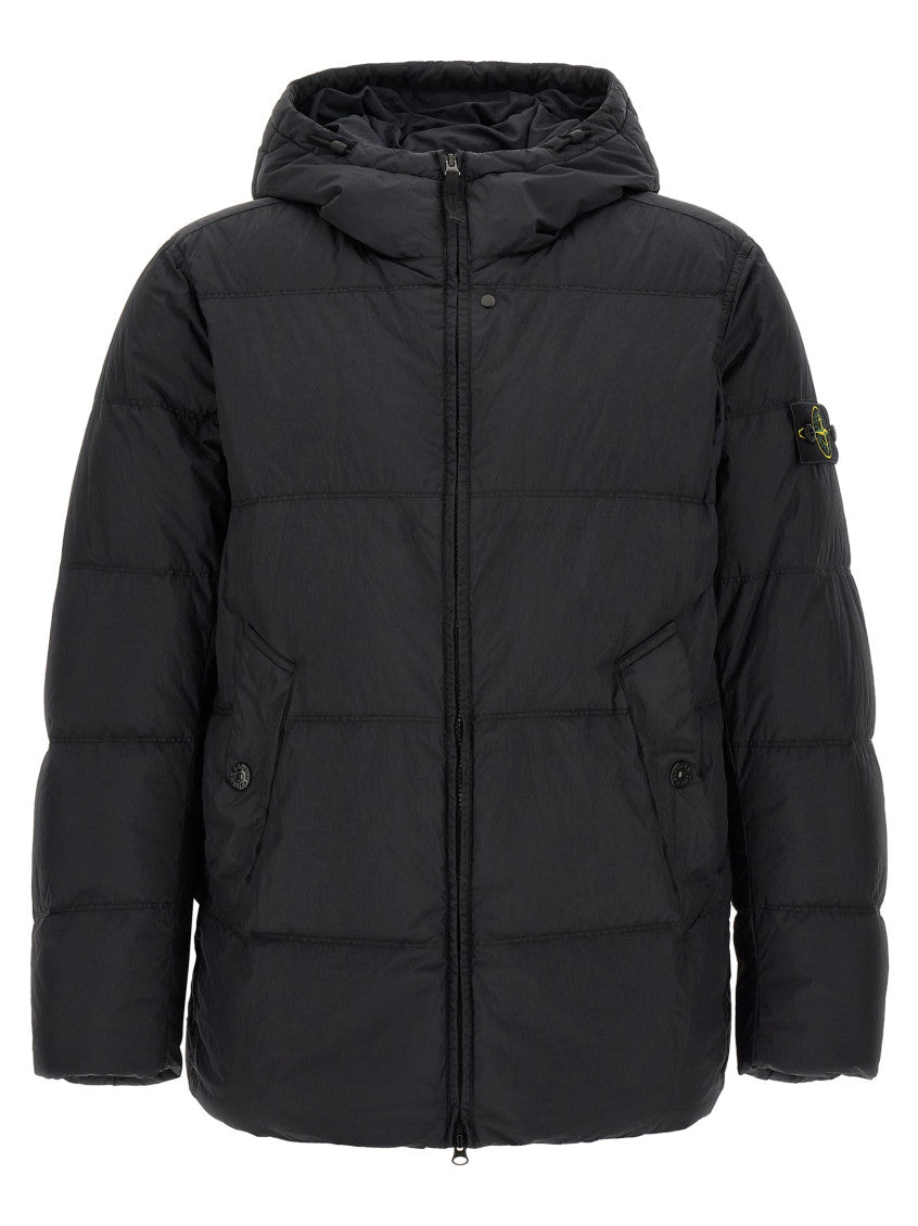 Blue Quilted Hood Jacket 1