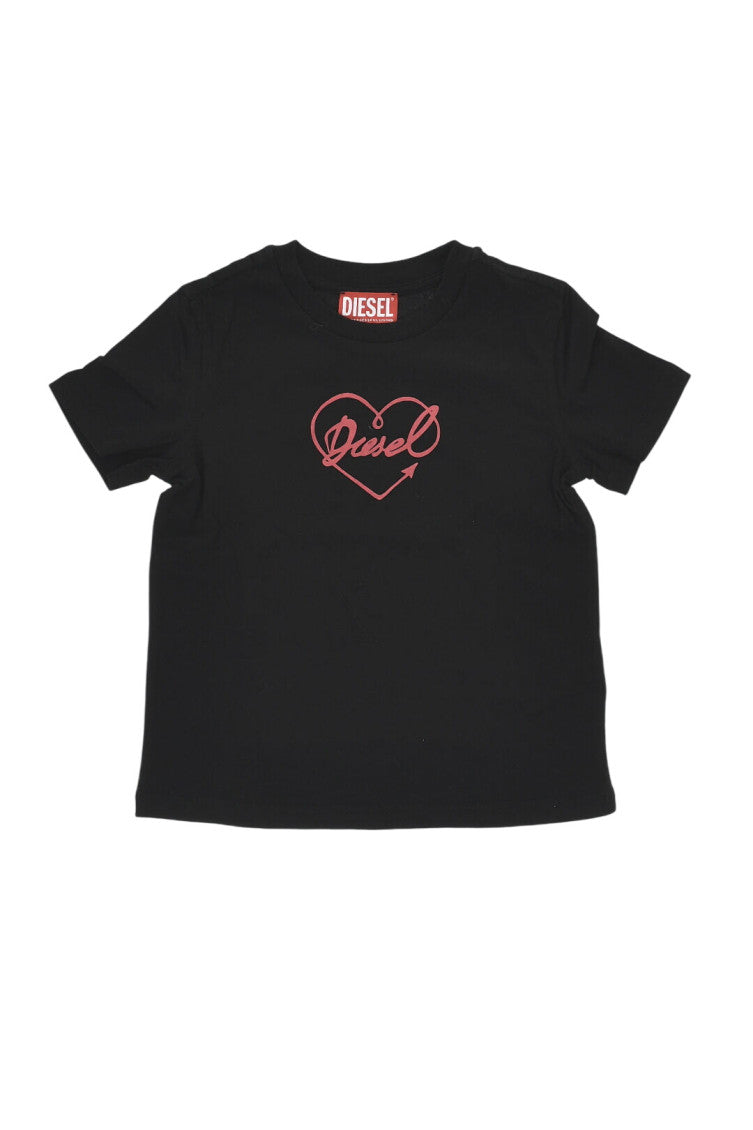 Girls Black Graphic T-Shirt 1