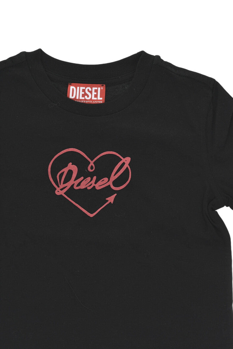 Girls Black Graphic T-Shirt 3