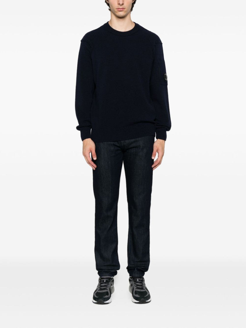 Blue Crewneck Lens Detail Sweater 2