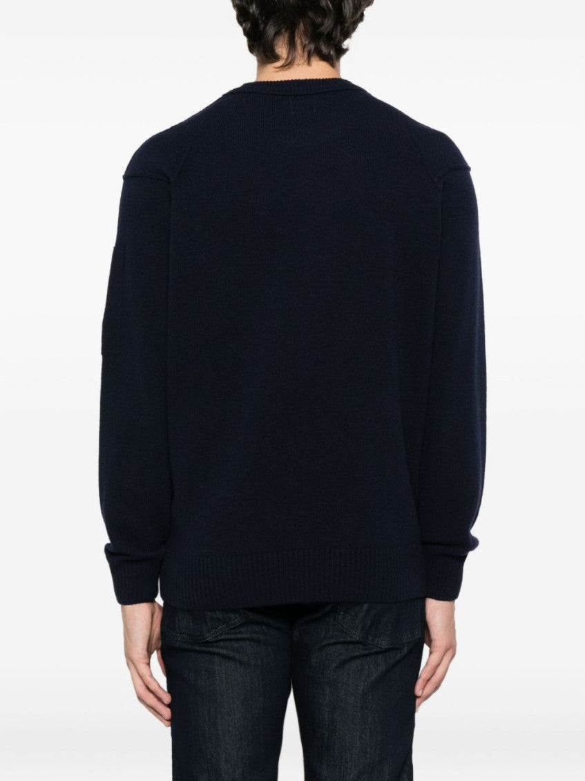 Blue Crewneck Lens Detail Sweater 3