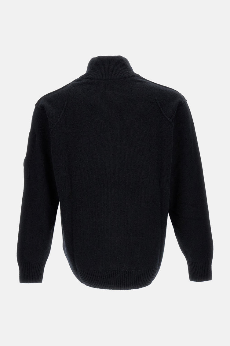 Black Half Zip Logo Sweater 2