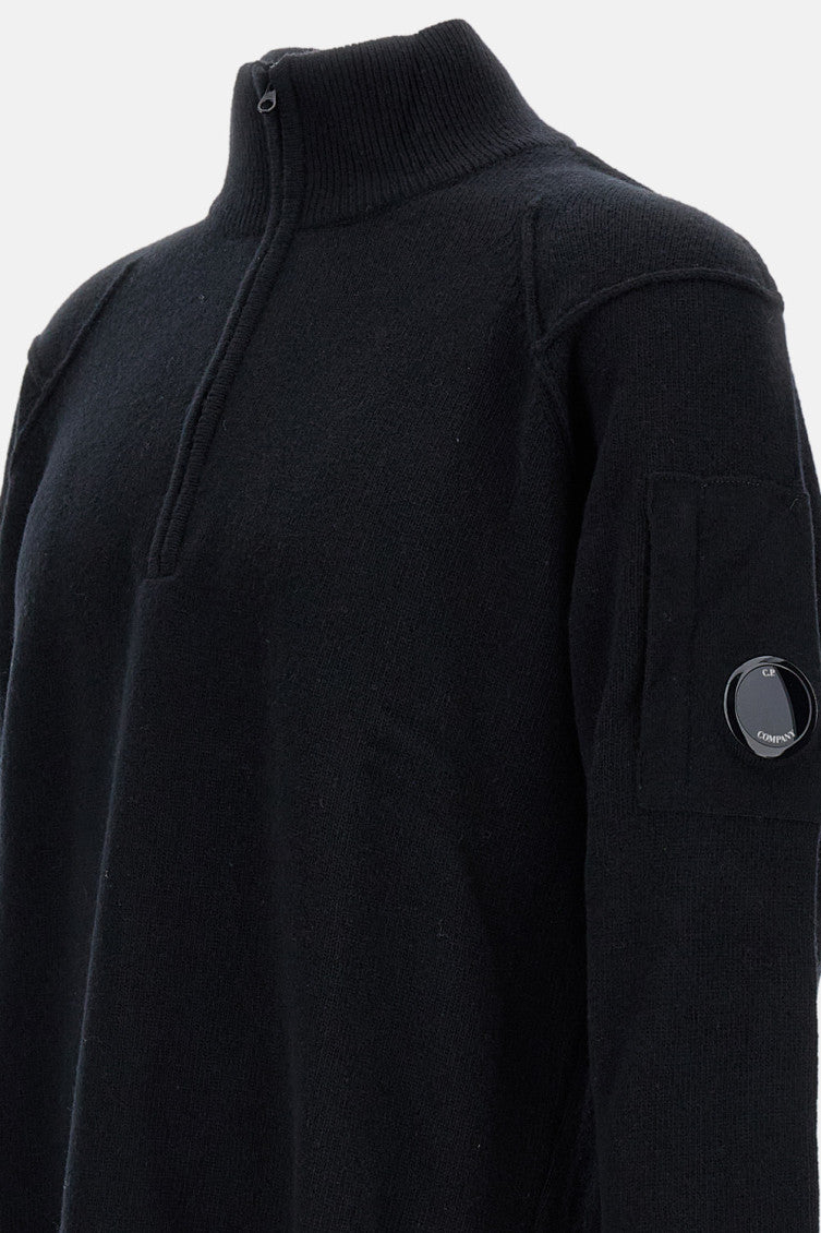 Black Half Zip Logo Sweater 3