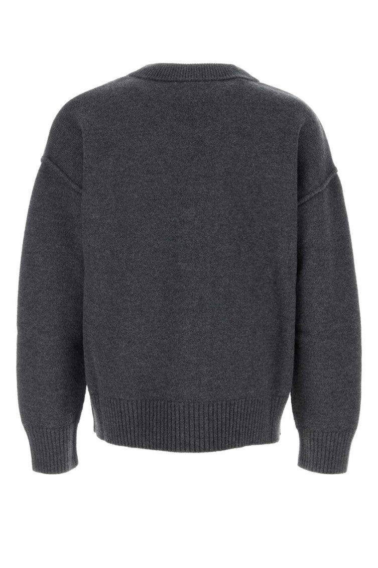 Grey V-Neck Logo Cardigan 2